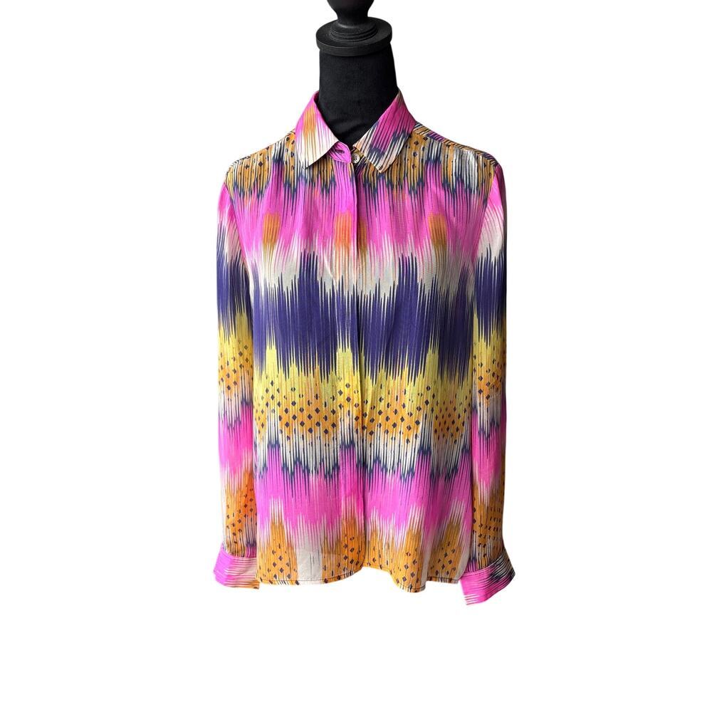 Leifsdottir Silk Ikat Blouse Anthropologie Sz 8